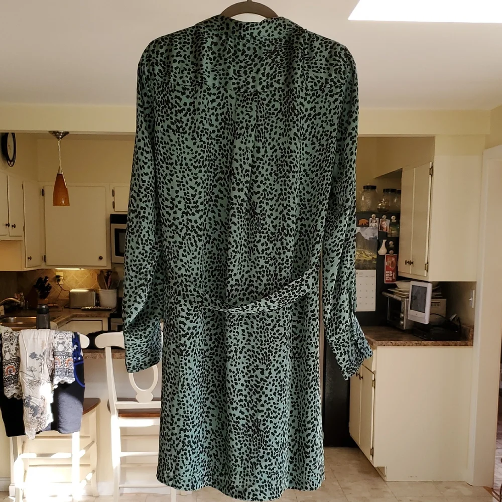 Equipment Green and Black Long Sleeve Dress - Picture 5 of 5